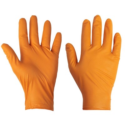SuperTouch Diamond Grip Orange Gloves (L) 50 Pairs